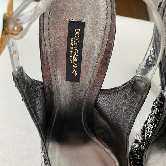 Dolce and Gabbana Sequence Star Pointed Toe Heels - Picture 5 of 7